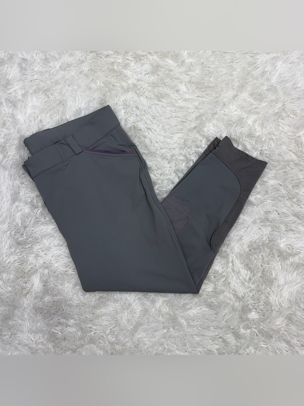 Women’s Size 44R Grey Smartpak Piper Knee Patch Horseback Riding Breeches